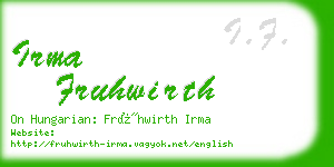 irma fruhwirth business card